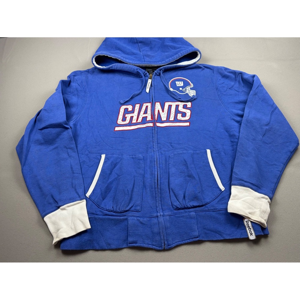 New York Giants Womens Reebok NFL Full Zip Hoodie Blue XL 8359W 09